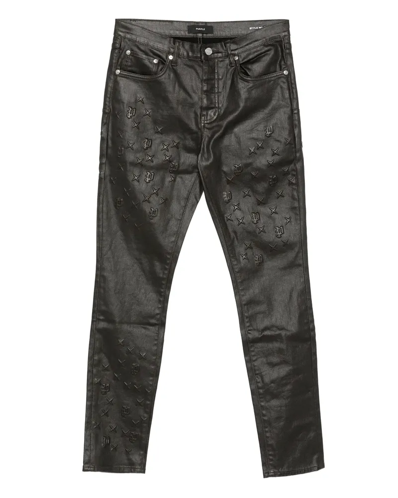 PURPLE BRAND Star-embossed Jeans Black