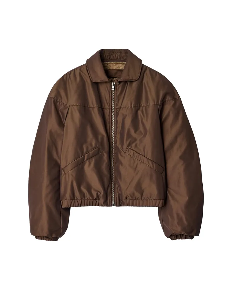 Christophe Lemaire Quilted Blouson In Water-repellent Canvas Brown
