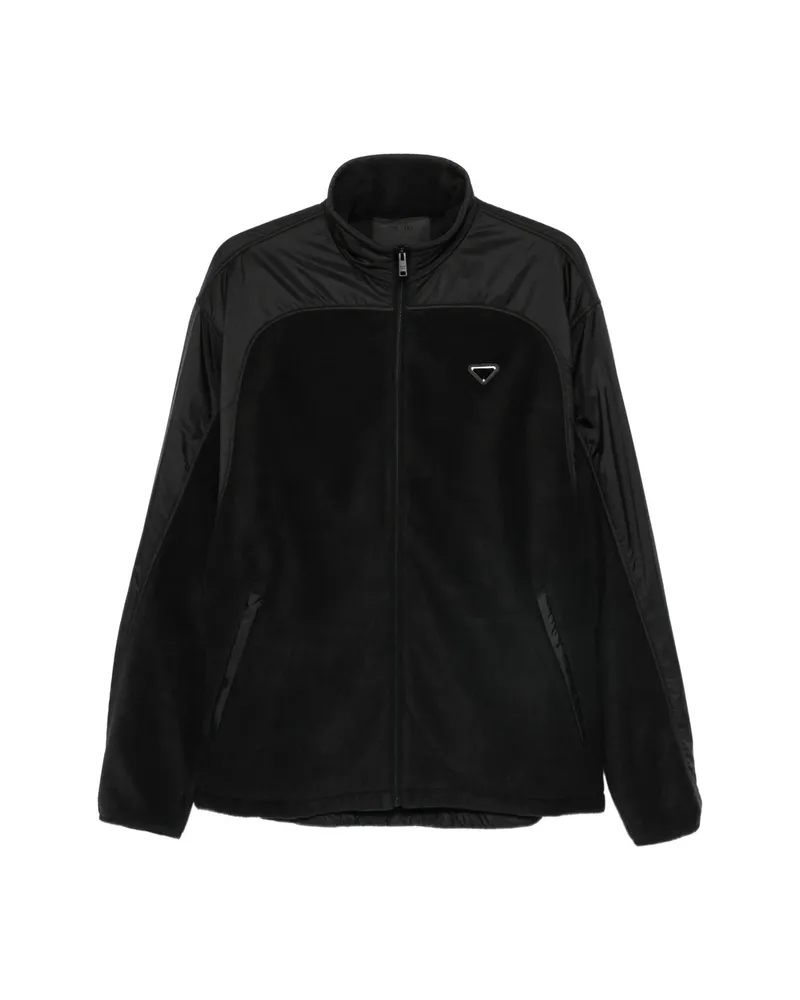 Prada Logo-plaque Panelled Jacket Black