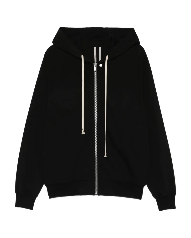 Rick Owens Hooded Zip Windbreaker Jacket Black
