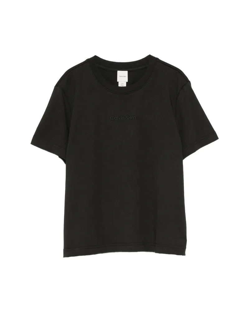 Calvin Klein Logo-embroidered T-shirt Black