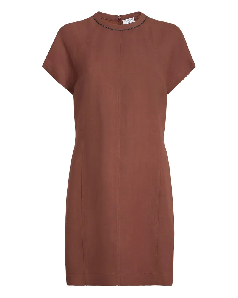 Brunello Cucinelli Trim-detail Mini Dress Orange