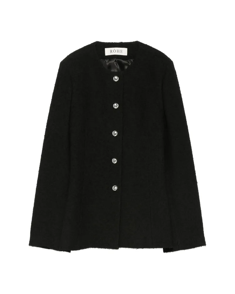 Róhe Button-fastening Bouclé Jacket Black