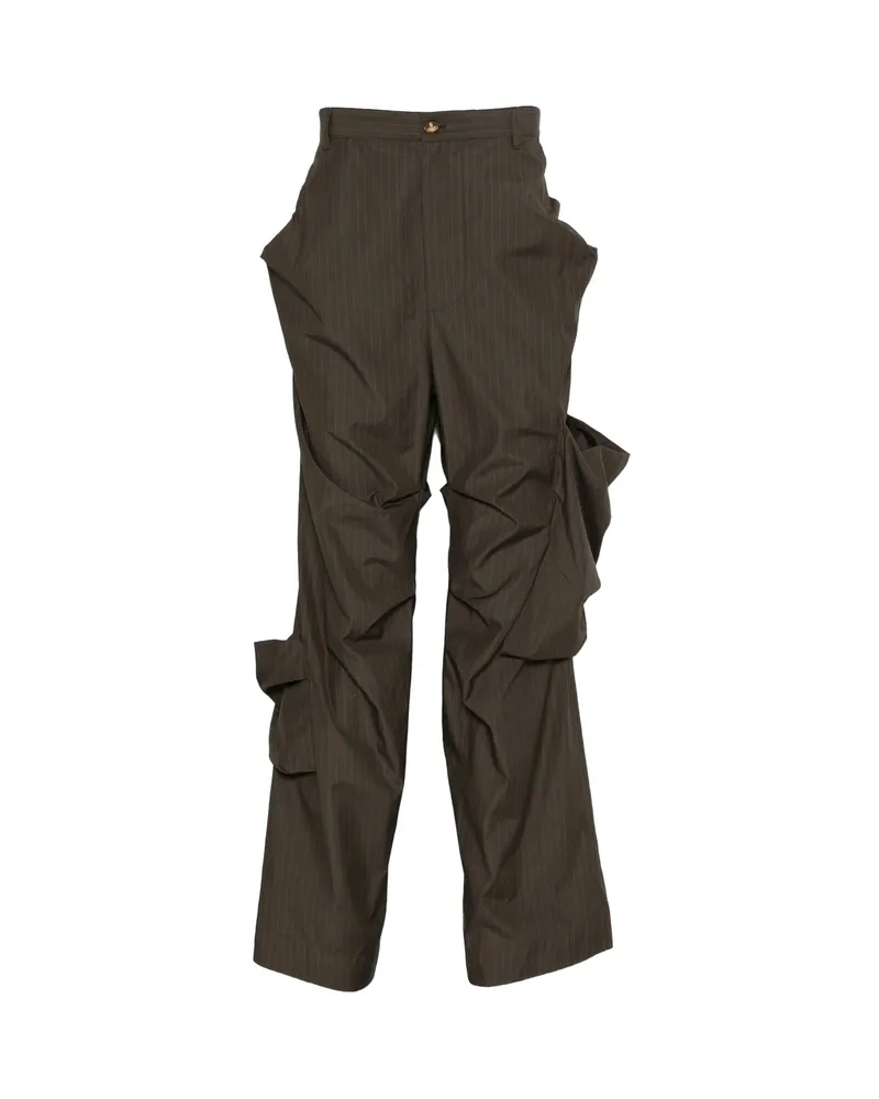 Vivienne Westwood Achilles Pinstripe Trousers Green