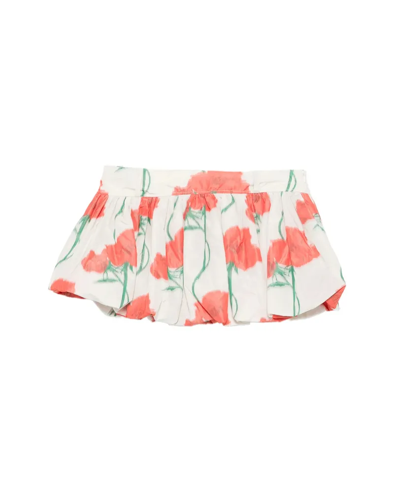 Kenzo Rose Balloon Mini Skirt White