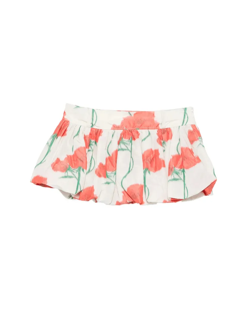 Kenzo Rose Balloon Mini Skirt White