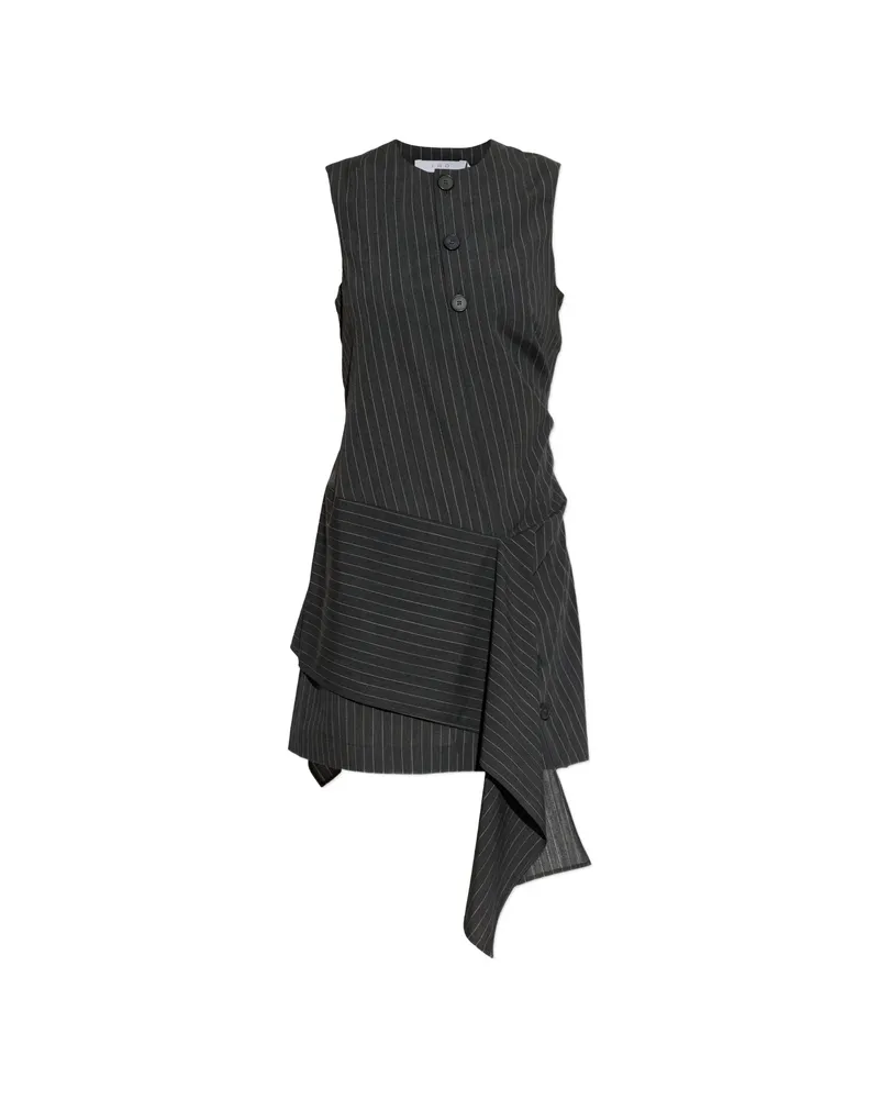 IRO Klea Pinstripe Layered Mini Dress Grey