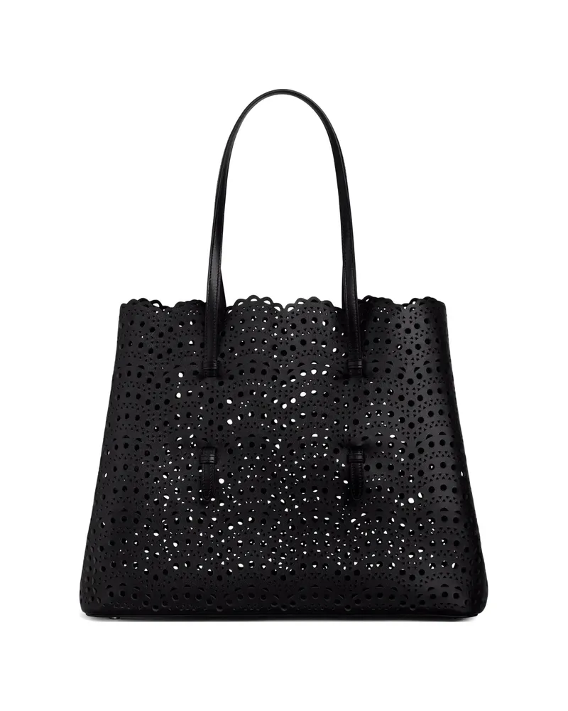Alaïa 37 Mina Leather Tote Bag Black