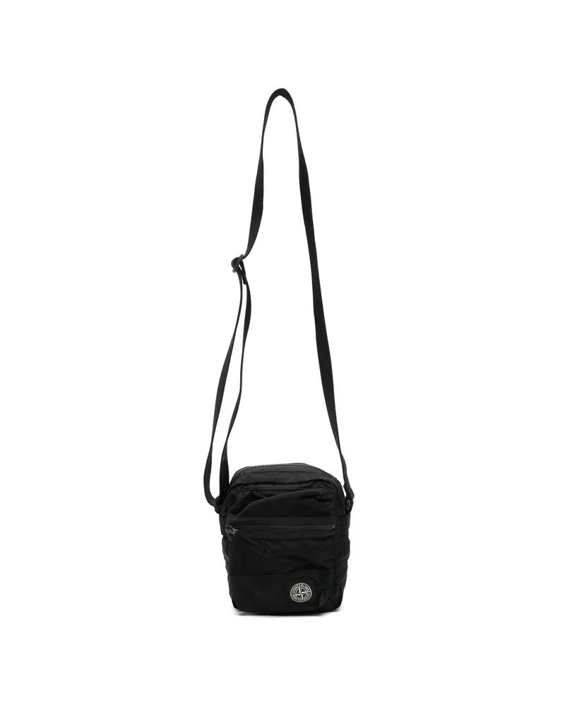 Stone Island Logo-detail Messenger Bag Black