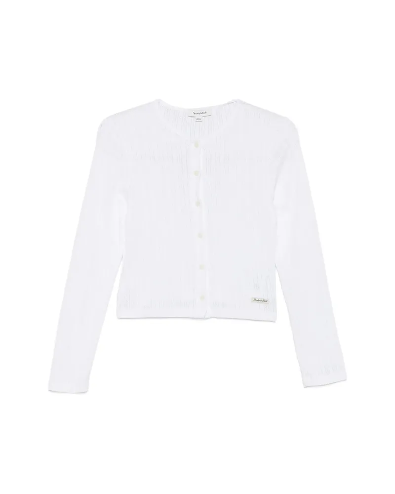 SPORTY & RICH Pointelle-knit Cardigan White