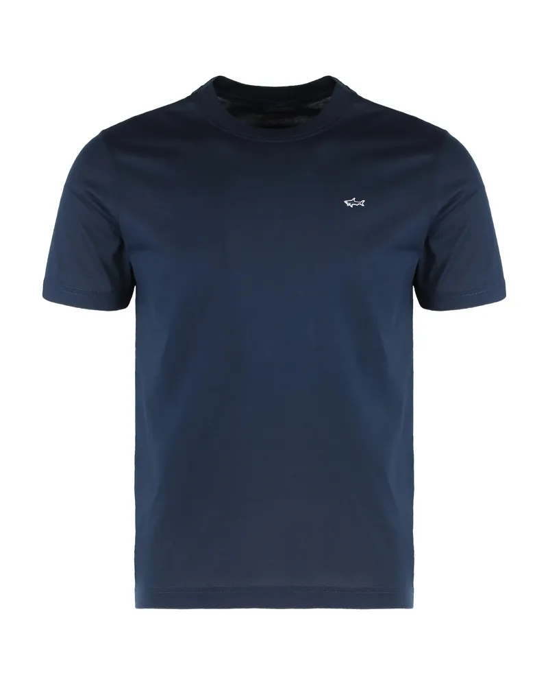 Paul & Shark Round-neck Logo T-shirt Blue