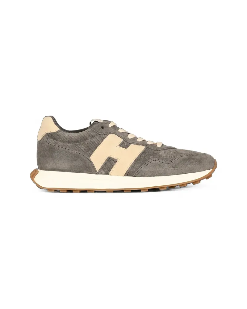 Hogan Logo-patch Panelled Sneakers Grey