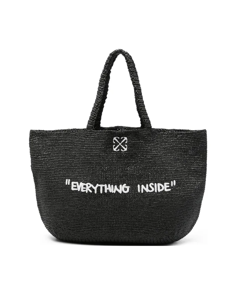OFF-WHITE Jitney Woven-design Tote Bag Black