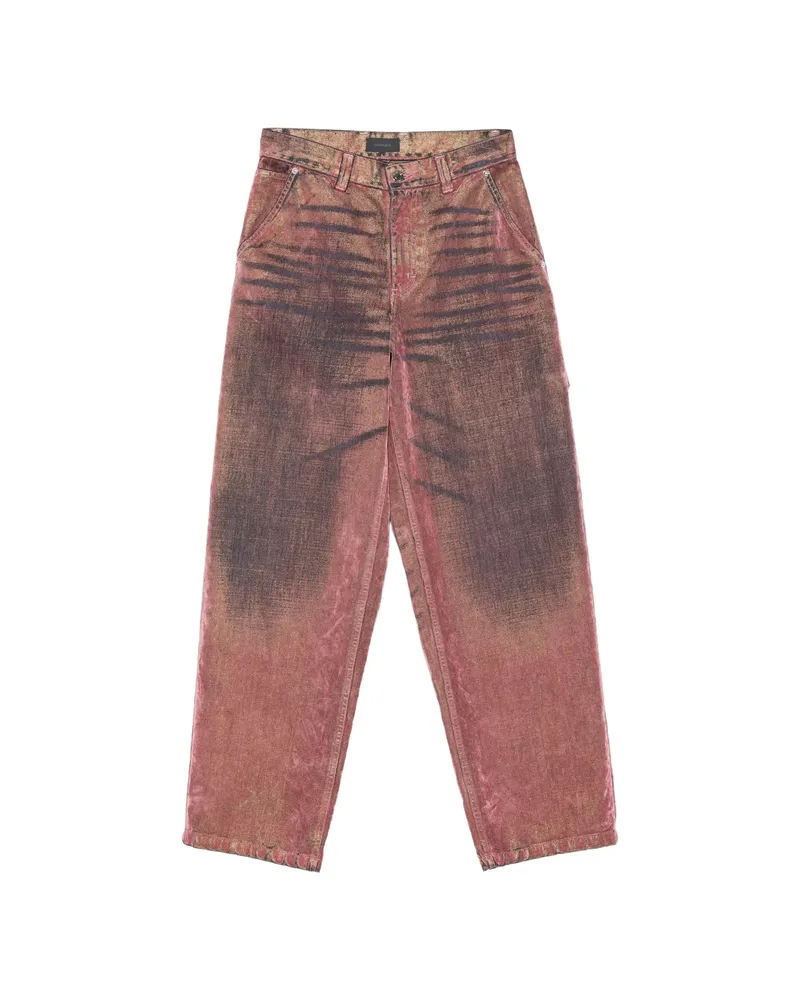 Haikure Washed-effect Hammer-loop Jeans Pink