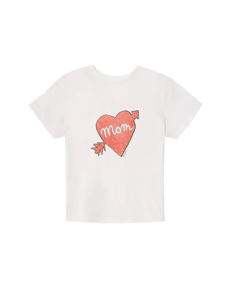 RE/DONE Classic Tee Mom Heart-print T-shirt White