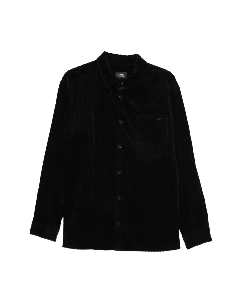 A.P.C. A. p.c. Corduroy Chest-pocket Shirt Black