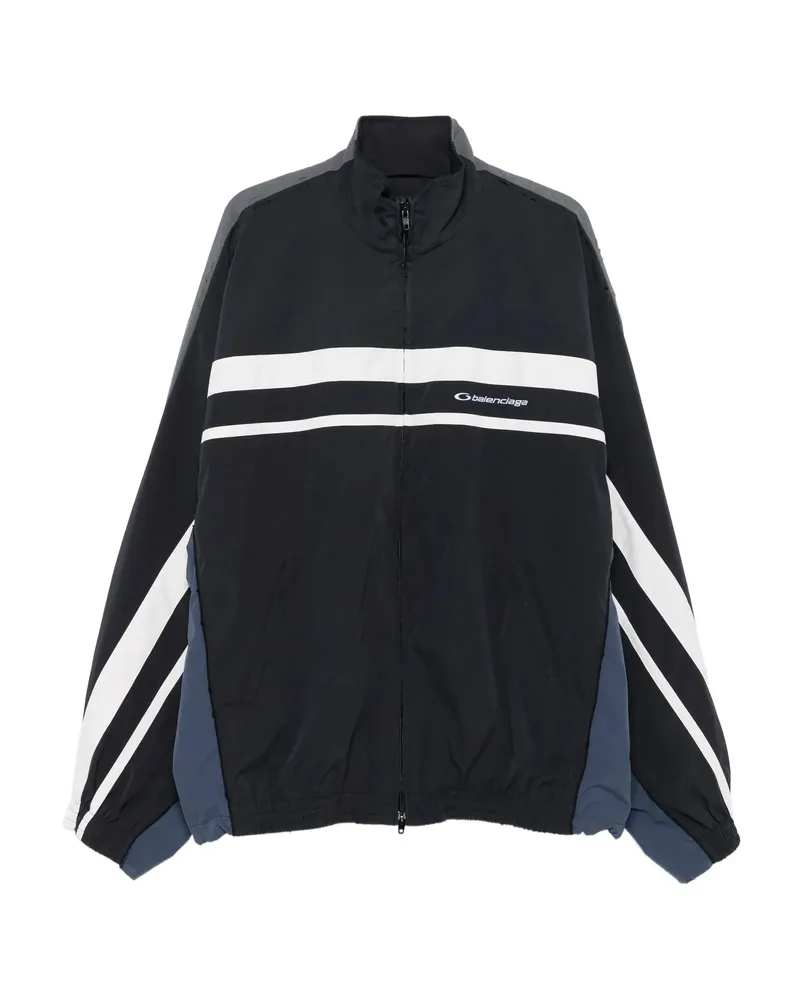 Balenciaga 50/50 Panelled Zip-up Jacket Black