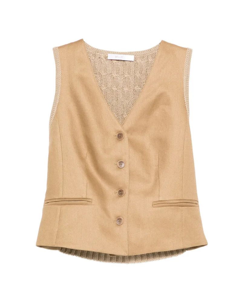 Max Mara Calibri Knitted Waistcoat Brown
