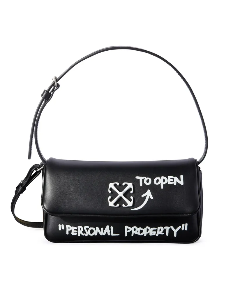 OFF-WHITE Jitney Quote Shoulder Bag Black