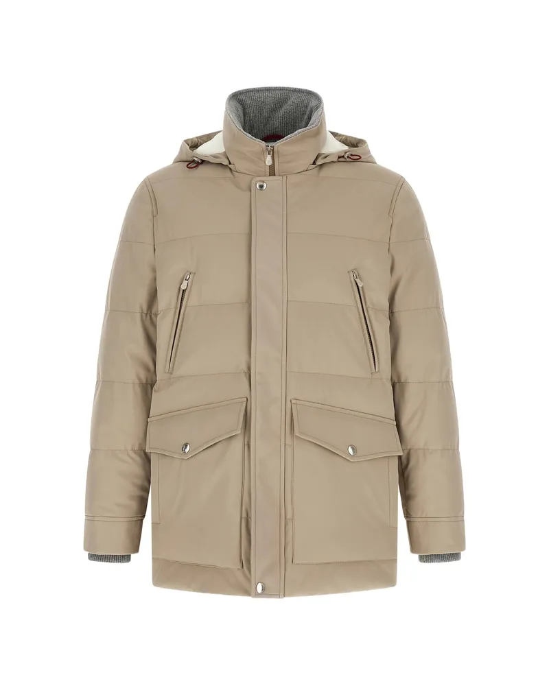 Brunello Cucinelli Quilted Hooded Parka Neutrals