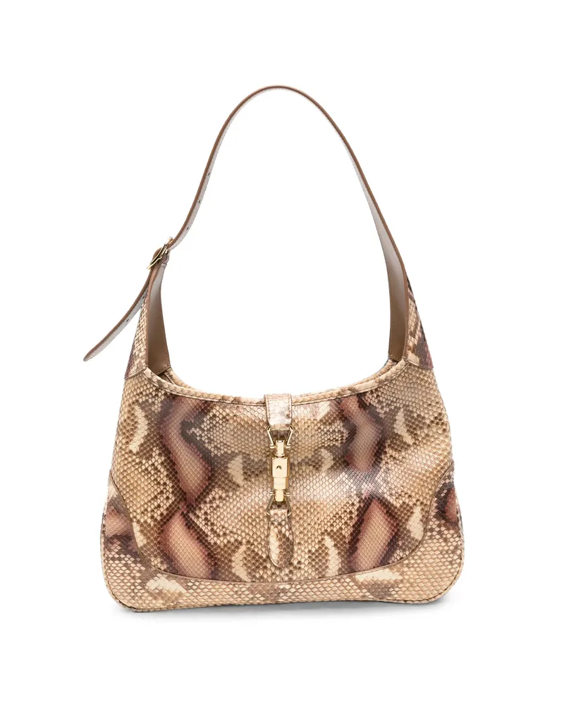 Gucci Jackie Snakeskin Shoulder Bag Neutrals