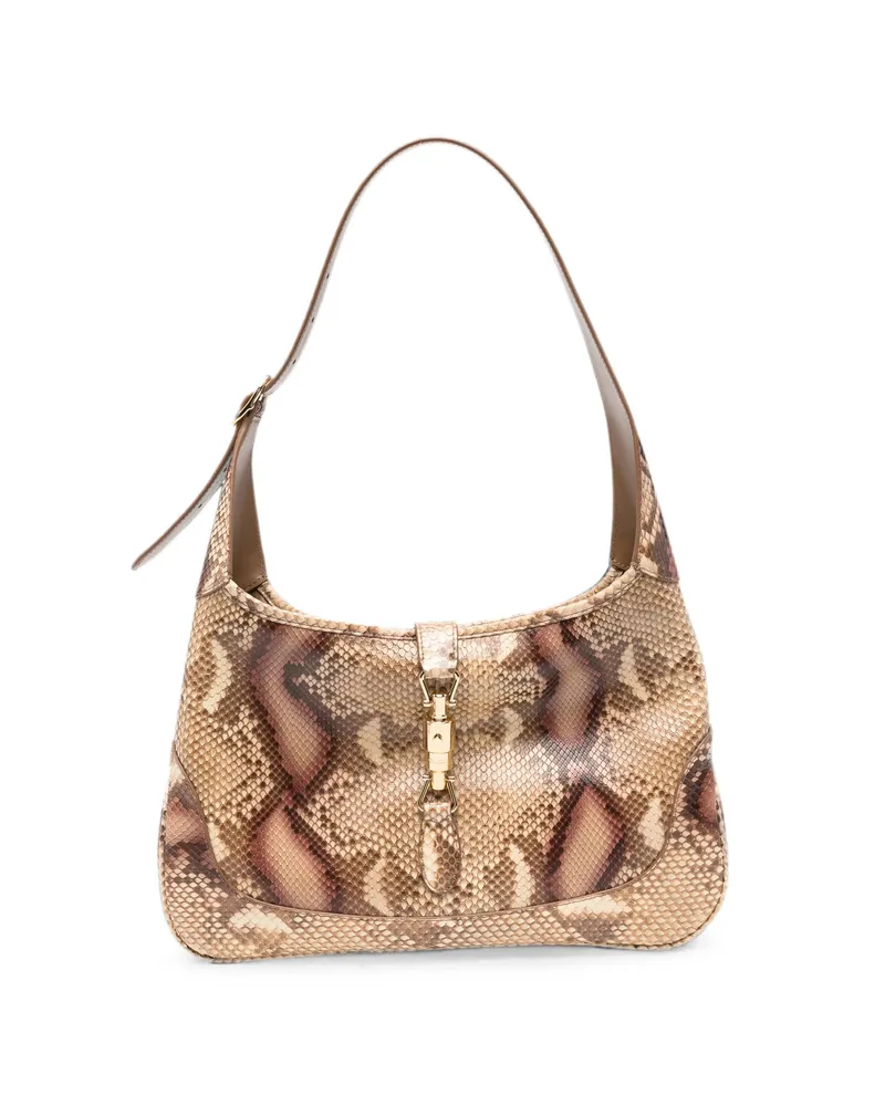 Gucci Jackie Snakeskin Shoulder Bag Neutrals
