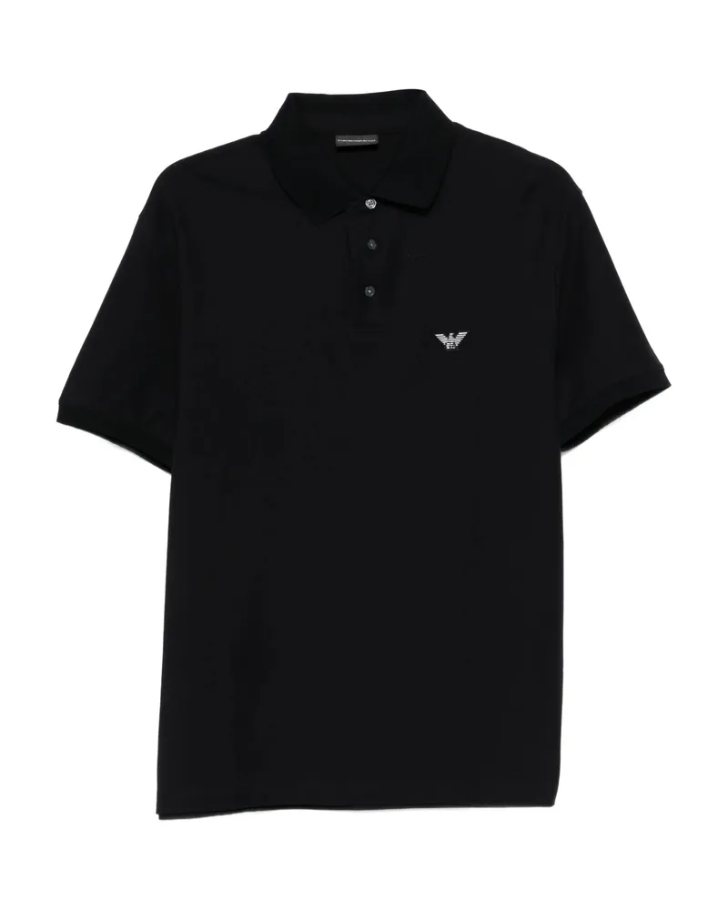 Emporio Armani Logo-embroidered Polo Shirt Black