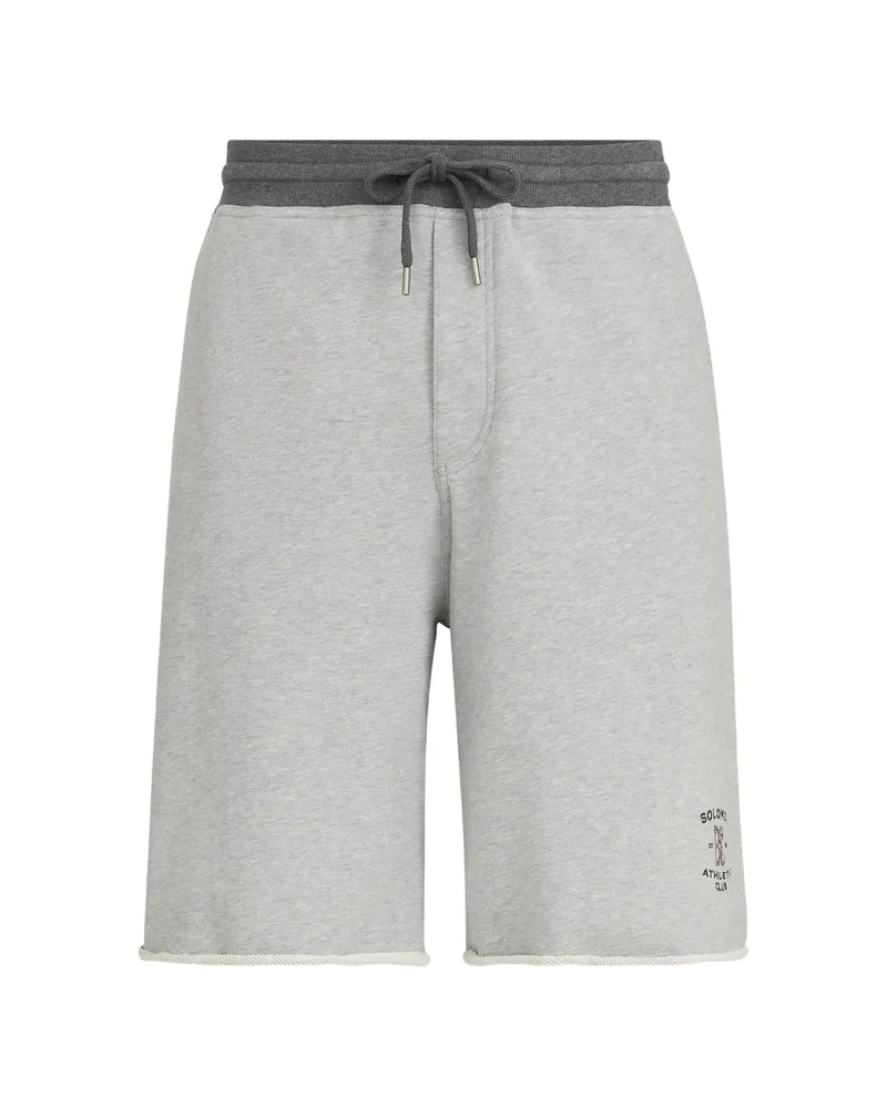 Brunello Cucinelli Cotton French-terry Bermuda Shorts With Embroidery Grey