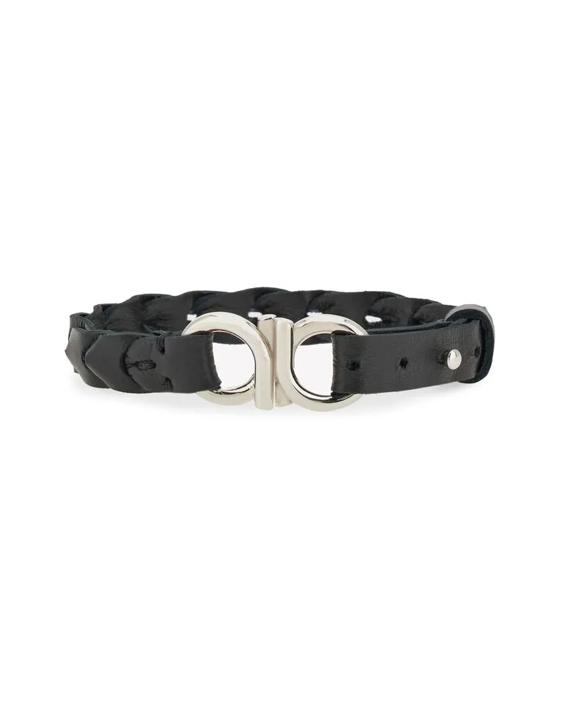 Ferragamo Gancini Braided Bracelet Black