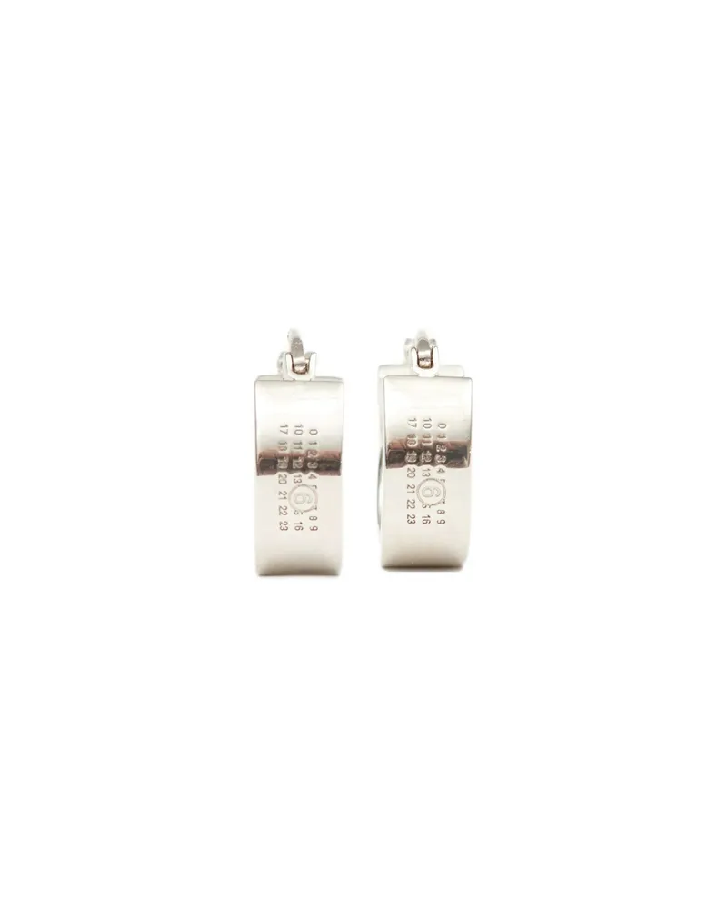 Maison Margiela Numeric Hoop Earrings Silver
