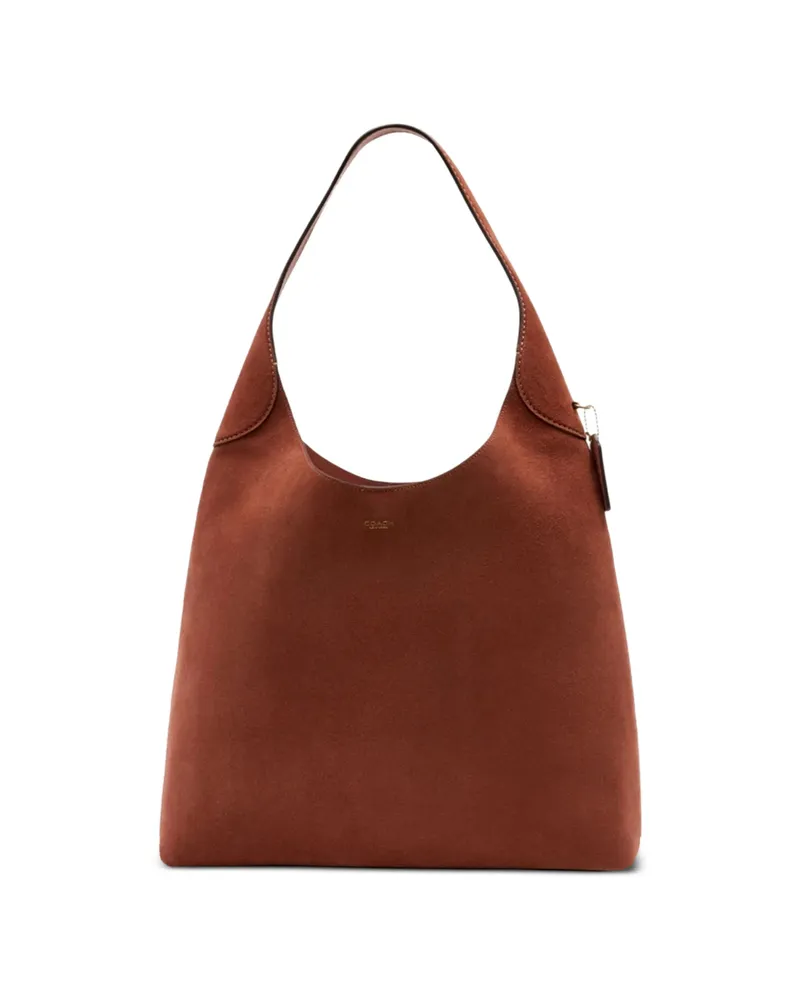 Coach Brooklyn 39 Suede Logo-print Tote Bag Brown