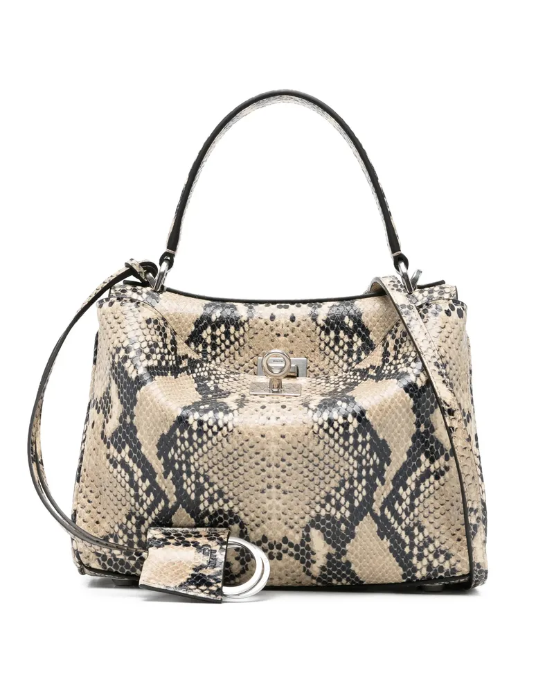 Balenciaga Rodeo Snakeskin-effect Tote Bag Neutrals
