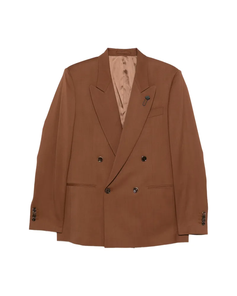 LARDINI Double-breasted Blazer Brown