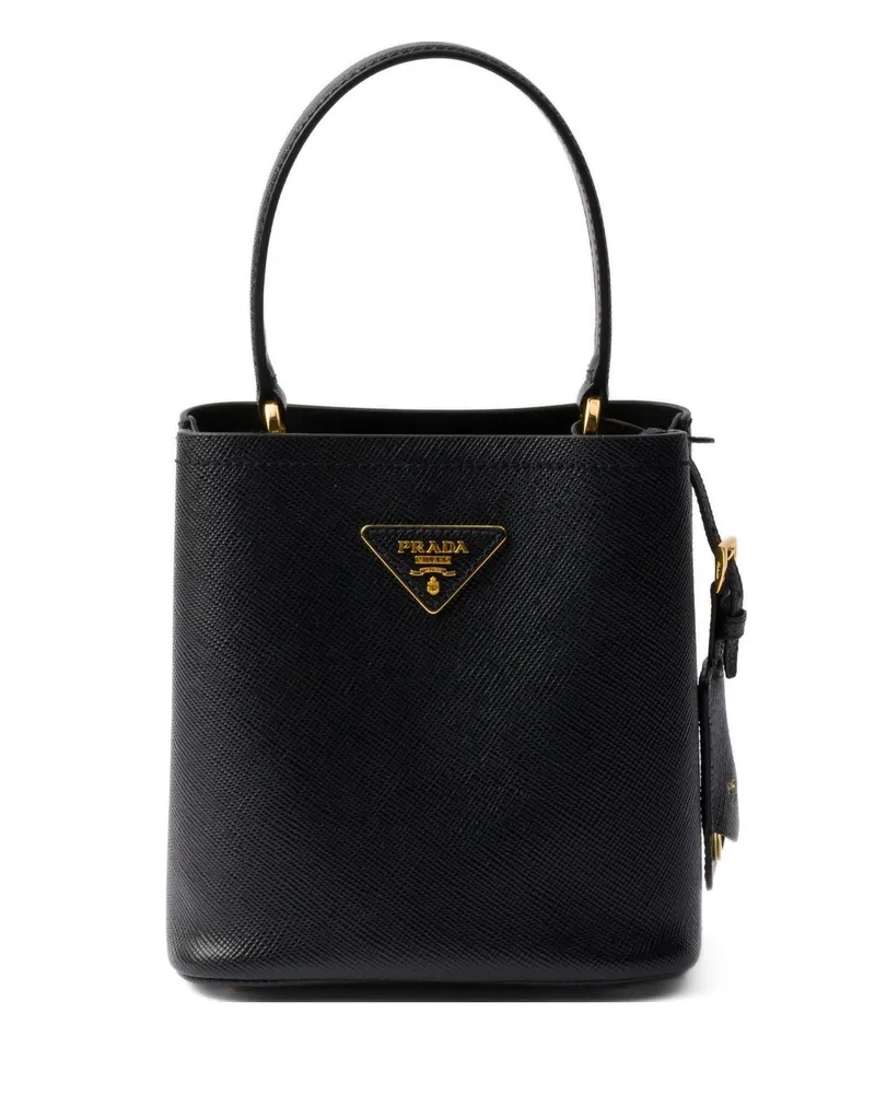 Prada Mini Panier Saffiano Leather Tote Bag Black