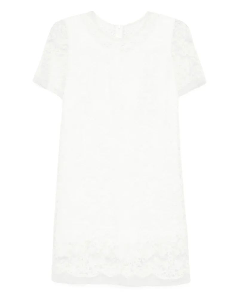 Ermanno Scervino Lace-trimmed Short-sleeved Dress White