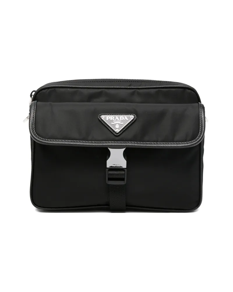 Prada Logo-detail Messenger Bag Black
