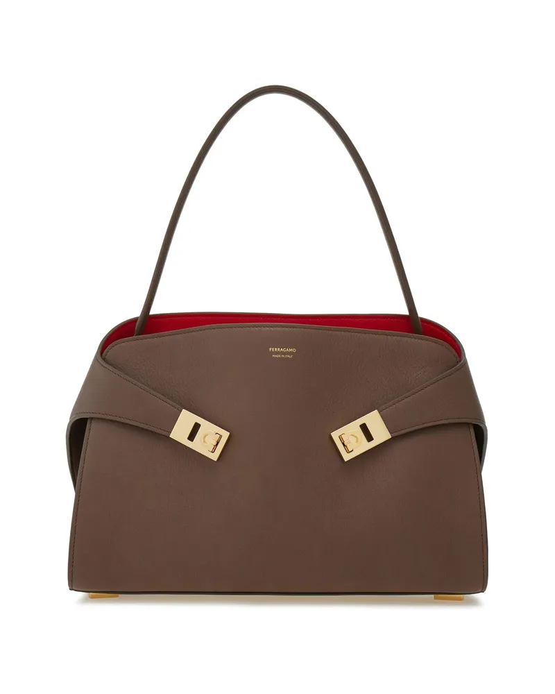 Ferragamo Small Hug Soft Shoulder Bag Neutrals