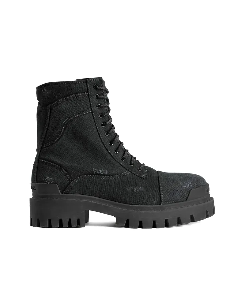 Balenciaga Lace-up Combat Boots Black