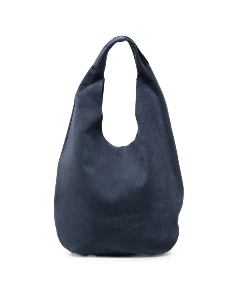 A.P.C. A. p.c. Le Neige Suede Shoulder Bag Blue