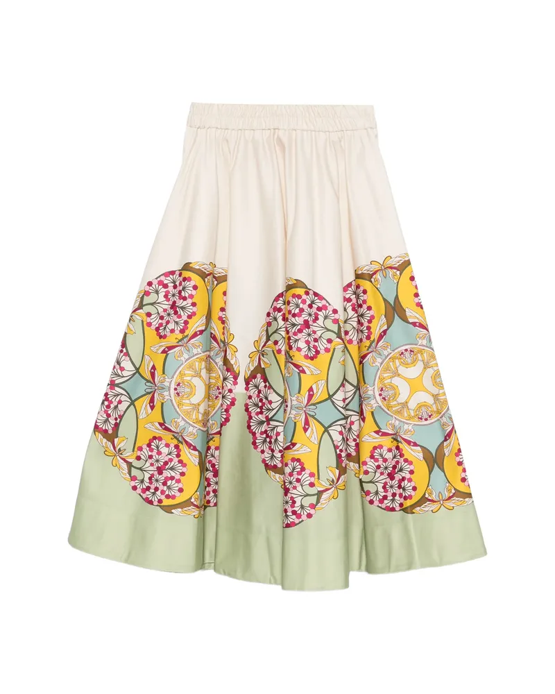 La DoubleJ Floral-print Midi Skirt Neutrals