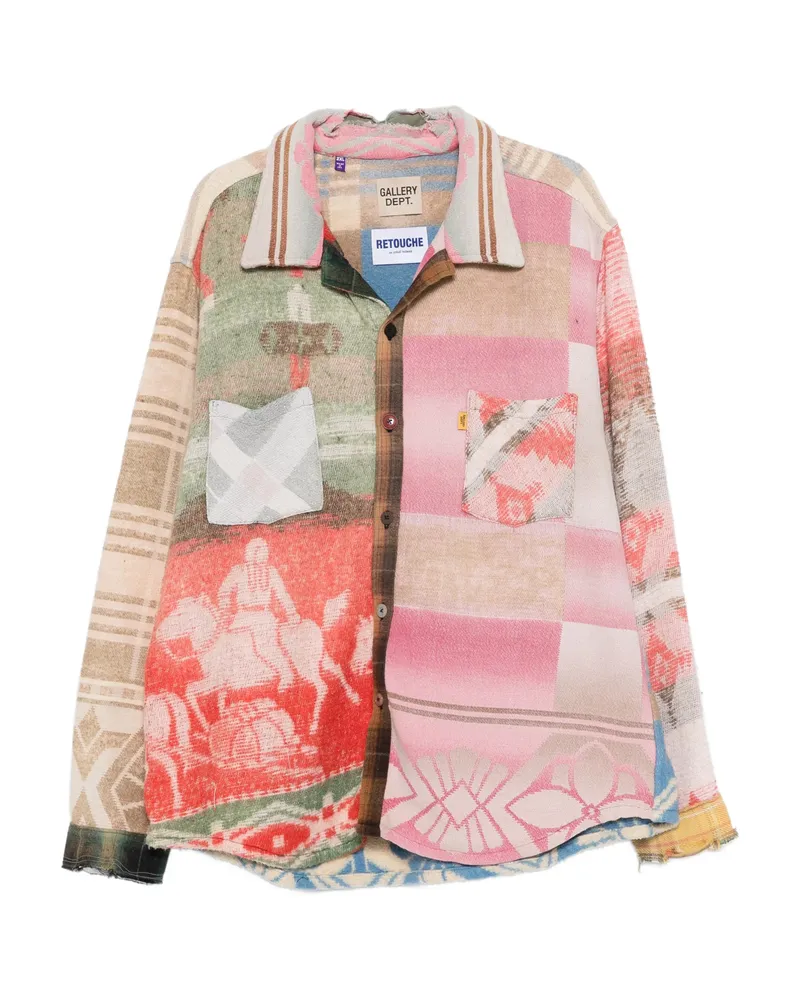 GALLERY DEPT. Patchwork Checked Shirt Blue