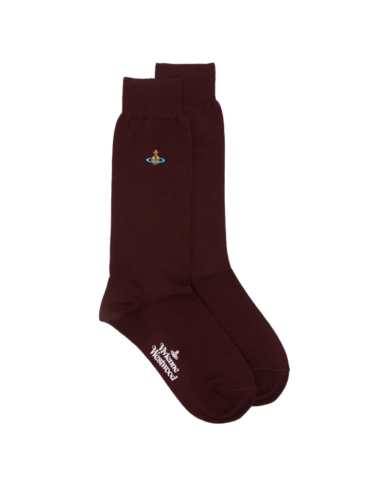 Vivienne Westwood Orb-embroidered Socks Red