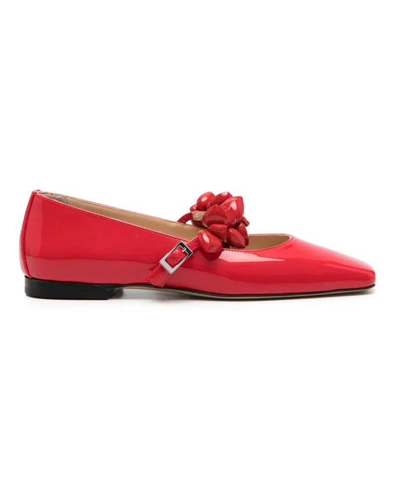 Mach & Mach Puffy Heart Ballet Flats Red