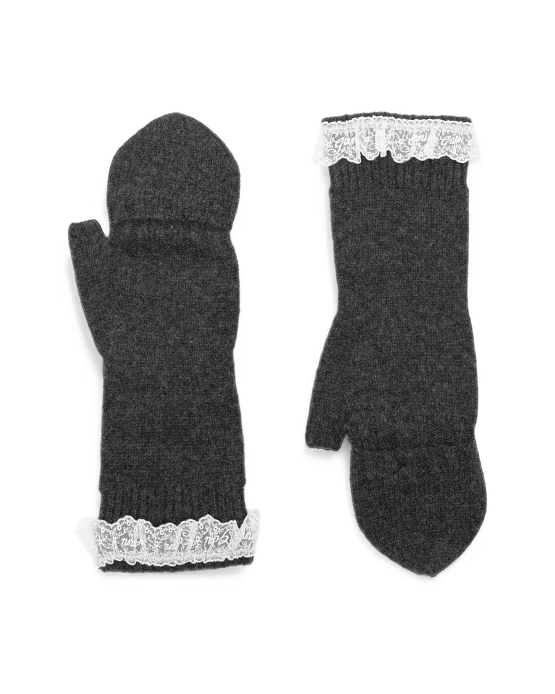 Ganni Wool Mittens Grey