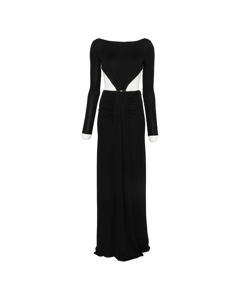 Elisabetta Franchi Cut-out Ruched-detail Maxi Dress Black