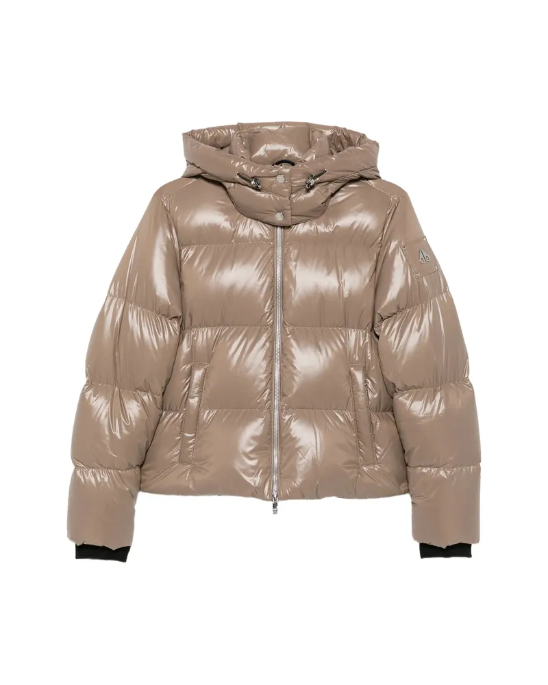 Moose Knuckles Hooded Quilted Jacket Neutrals