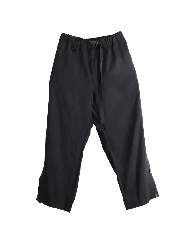 Y-3 Button-fastening Belted Trousers Black