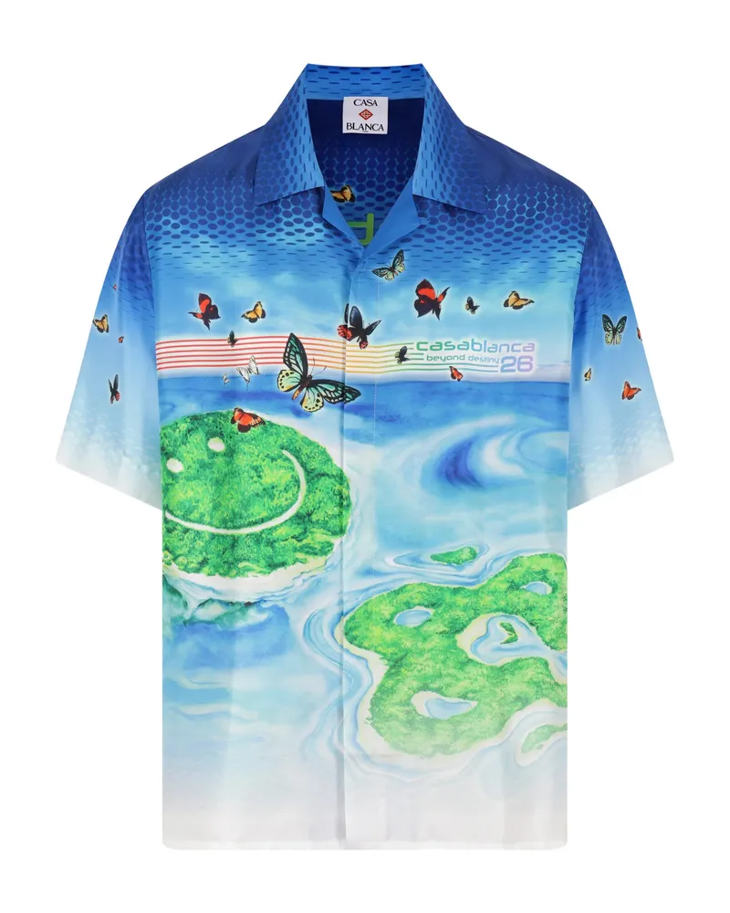 Casablanca Paris Printed Shirt Blue