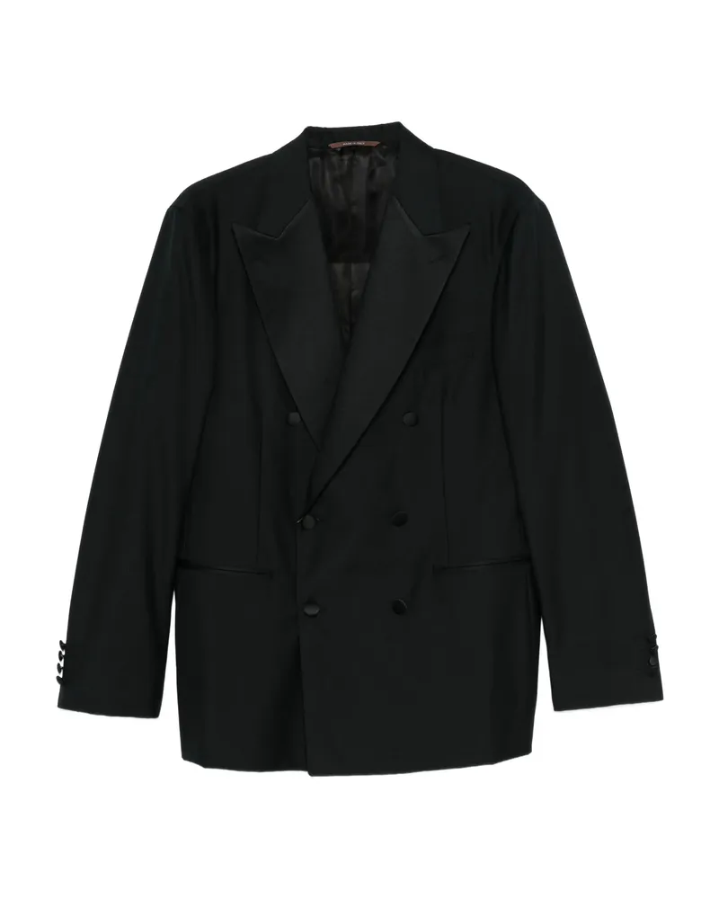 Canali Double-breasted Suit Black