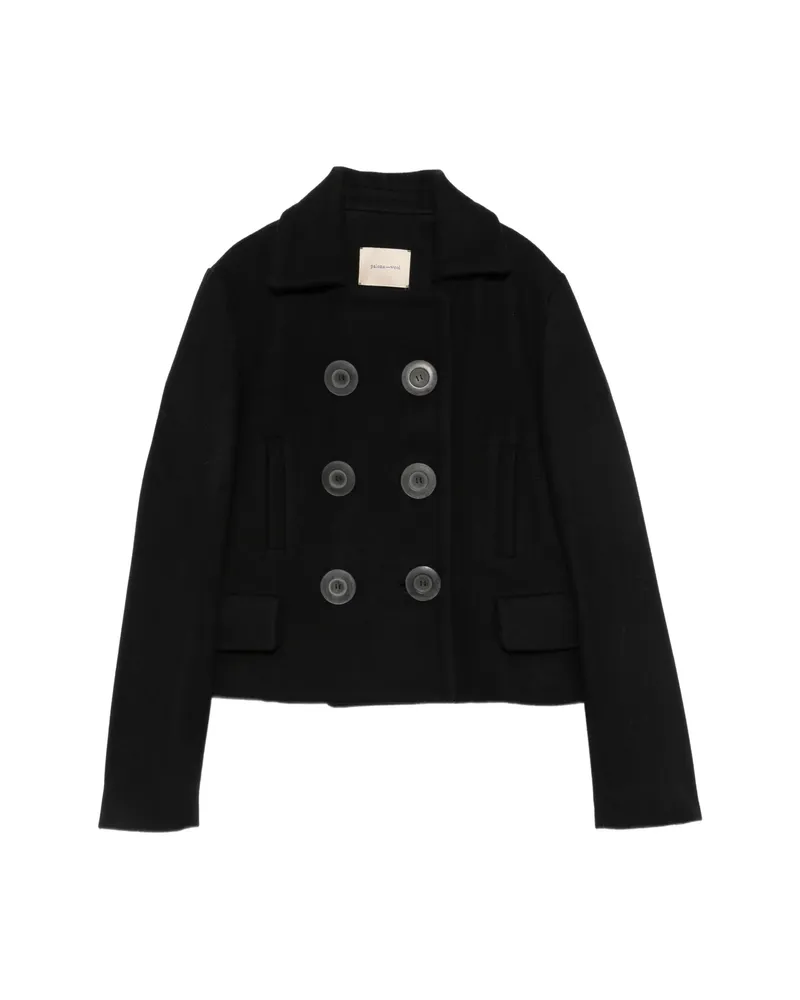Paloma Wool Gola Double-breasted Cropped Coat Black